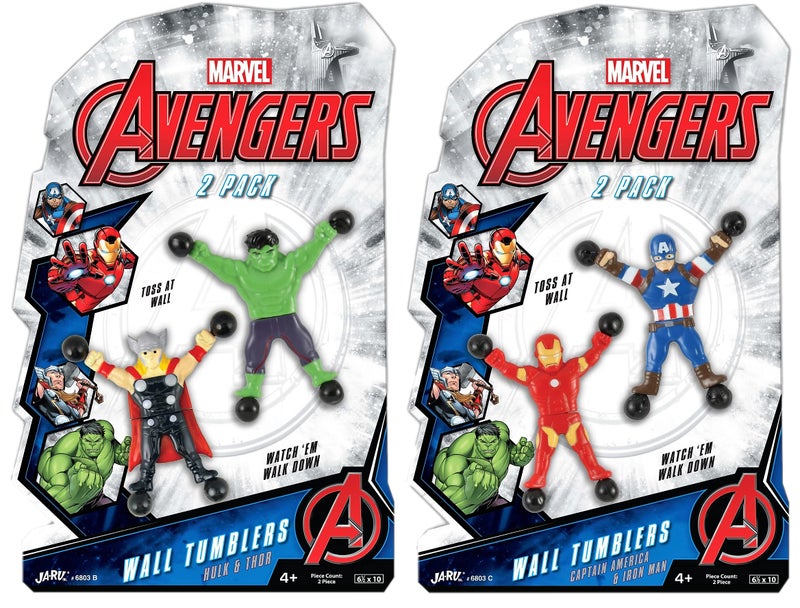 JARU Marvel Avengers Spiderman Wall Climbers 2 Pack 2 Toys Each Sticky Stretchy Window Crawlers for Kids Fidget Action Toy Figures Bulk Goodie Bag Stocking Stuffers BC68032 - Image 2