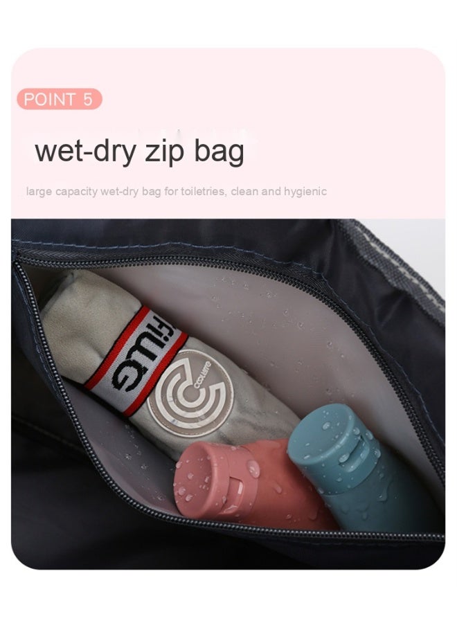 Large Capacity Travel Tote Bag | Wet & Dry Separation, Independent Shoe Compartment, Foldable Storage | Ideal for Travel, Gym, and Maternity Use - Image 5