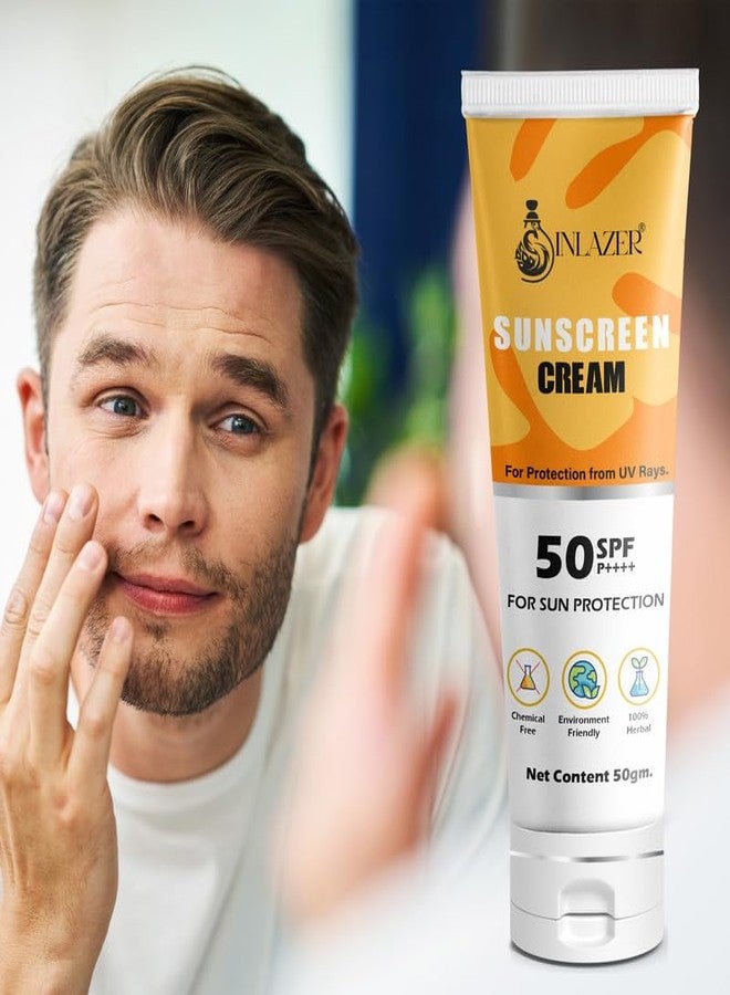 Inlazer Sunscreen Spf 50 Cream With its light, water-based texture, this sunscreen SPF 50 for oily skin, gives a ultra-hydrating sensation - Image 2