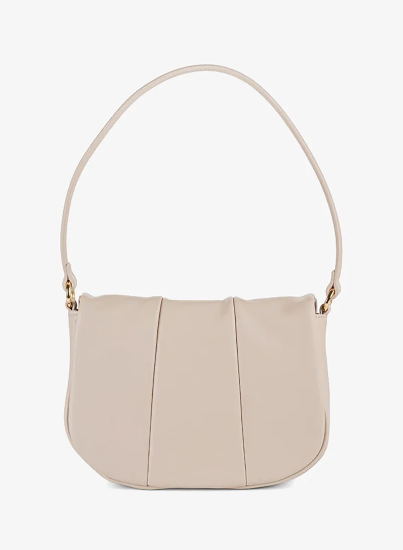 Vincci Beige Women Solid Shoulder Bag with Adjustable Strap And Zip Closure for Women | Best Price UAE
