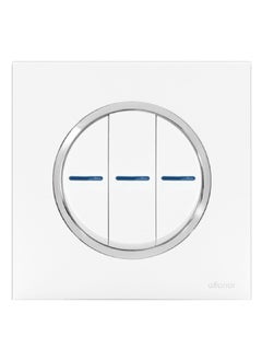 AL FANAR Single Way 10A 3-Gang Granada Switch White GB301 