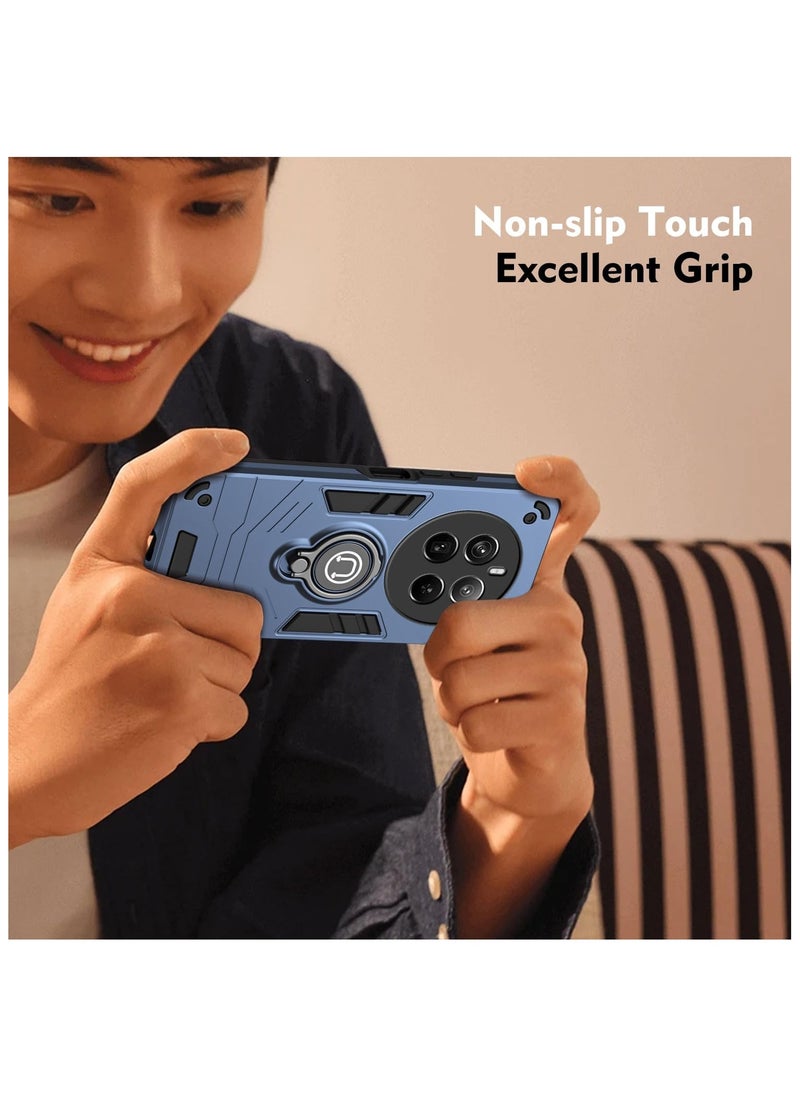 GOLDEN MASK GOLDEN MASK For Realme 12 Plus Armor Window Bracket Camera Shield Cover Camera Lend Protection With Ringe (Navy Blue)  - Image 2