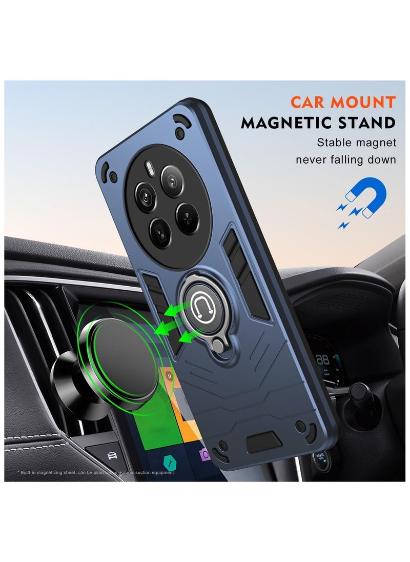 GOLDEN MASK GOLDEN MASK For Realme 12 Plus Armor Window Bracket Camera Shield Cover Camera Lend Protection With Ringe (Navy Blue)  - Image 4