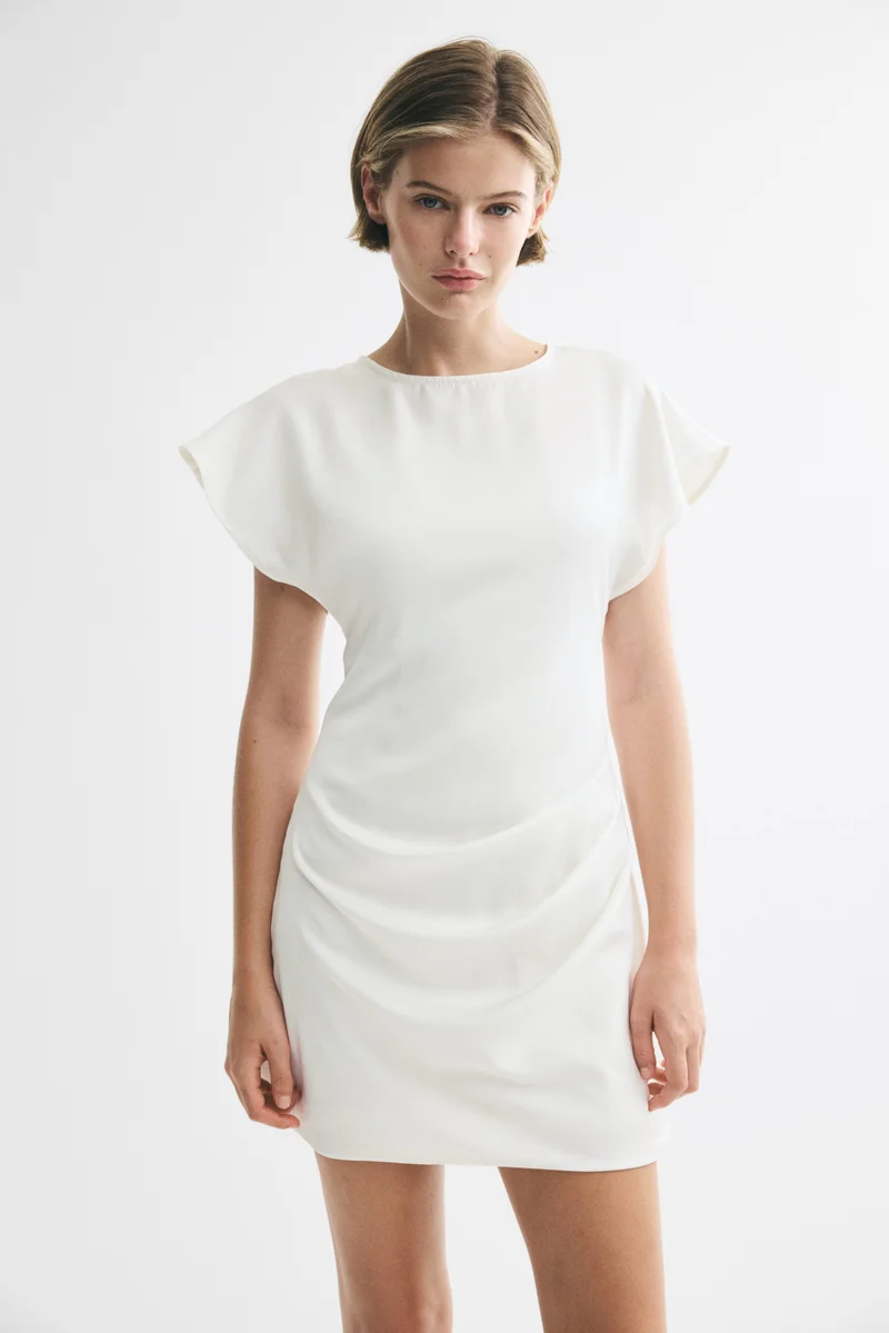 Draped satin dress
