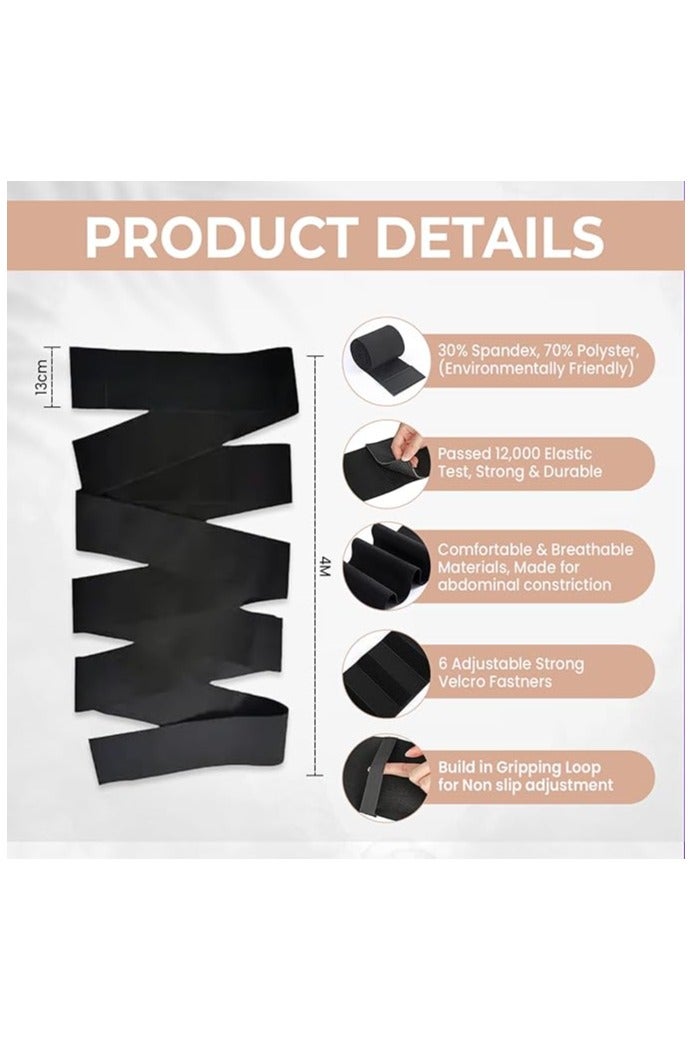 GNAFOTU Waist Trainer for Women Snatch Bandage,Waist Shapewear,Tummy Wraps Belly Body Shaper Waist Trimmer Belt,Width13cm, Length 4m - Image 4