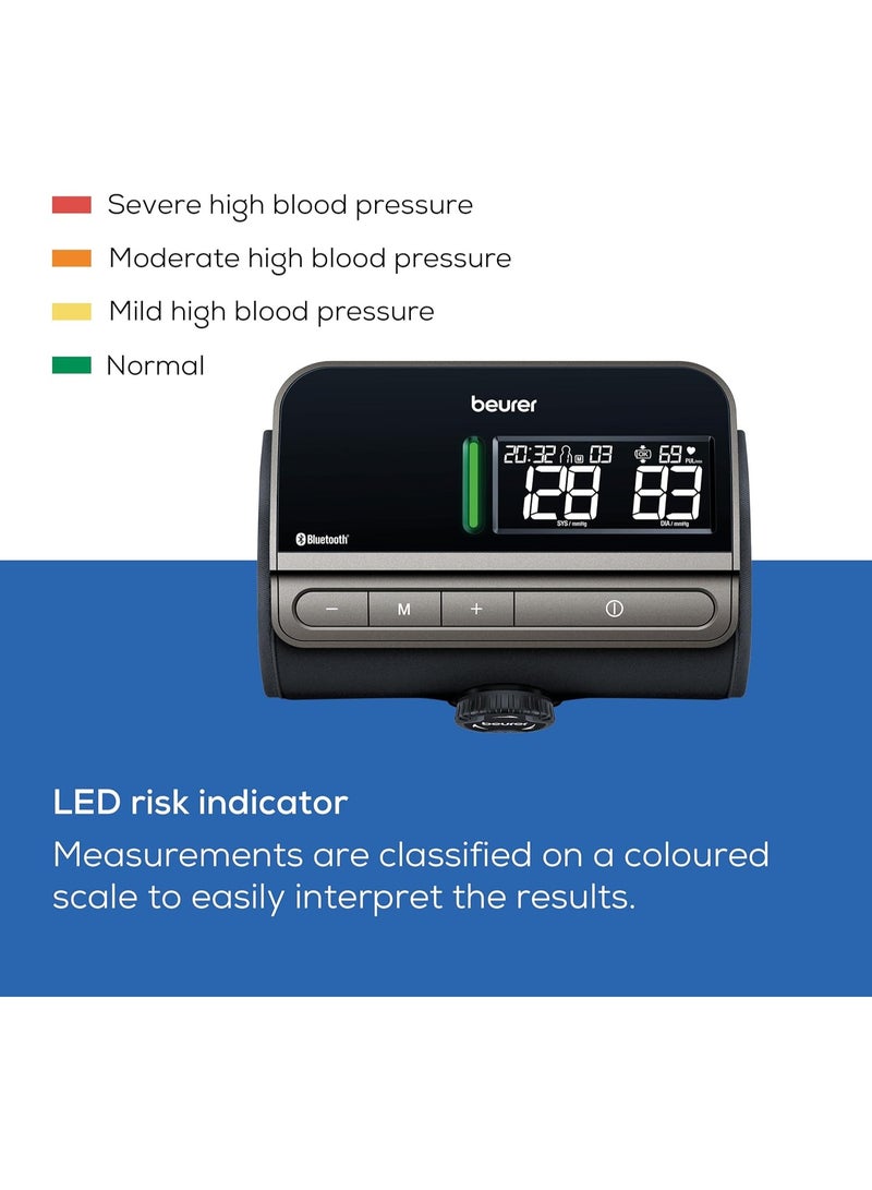 Beurer BM 81 EasyLock Upper Arm Blood Pressure Monitor Cuff-Free Design, Fully Automatic with Bluetooth & Large LED Display - Image 3