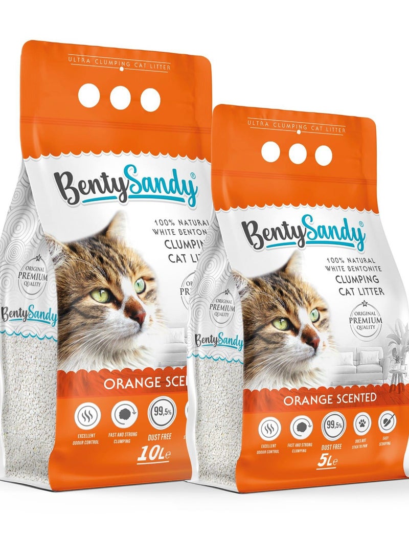 رمل قطط بينتي ساندي فاست كلومبنج وايت بينتونيت - البرتقال 5 لتر