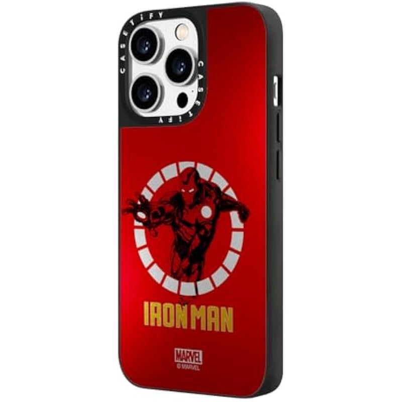 Casetify Mirror iPhone 14 Pro Max Case 【Iron Man Co-Lab/Reflective / 4.9ft Drop Protection/Compatible with Magsafe】 - Iron Man Armor Up - Red - Silver on Black - Image 5