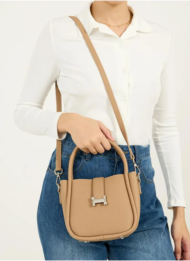 Styli Solid Handbag with Top Handle & Adjustable Strap