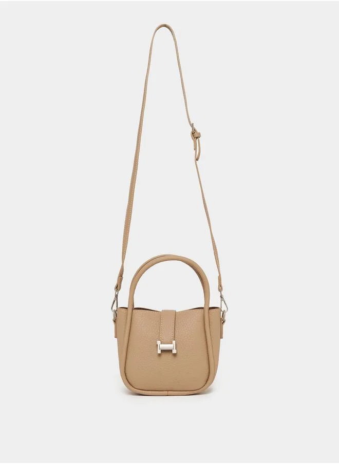 Styli Solid Handbag with Top Handle & Adjustable Strap