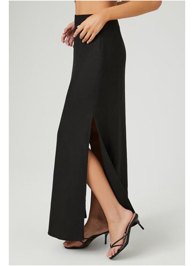 FOREVER 21 - Linen-Blend Slit Maxi Skirt - Image 1