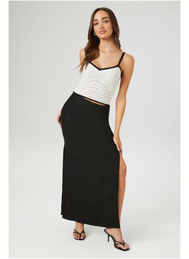 FOREVER 21 - Linen-Blend Slit Maxi Skirt - Image 1