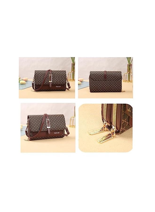 Raxoom حقيبة كتف للهواتف المحمولة للنساء حقيبة جلدية عبر الجسم حقيبة هواتف محمولة للنساء حقيبة صغيرة عصرية للنساء مع حزام كتف طويل و 3 حجرات - Image 2