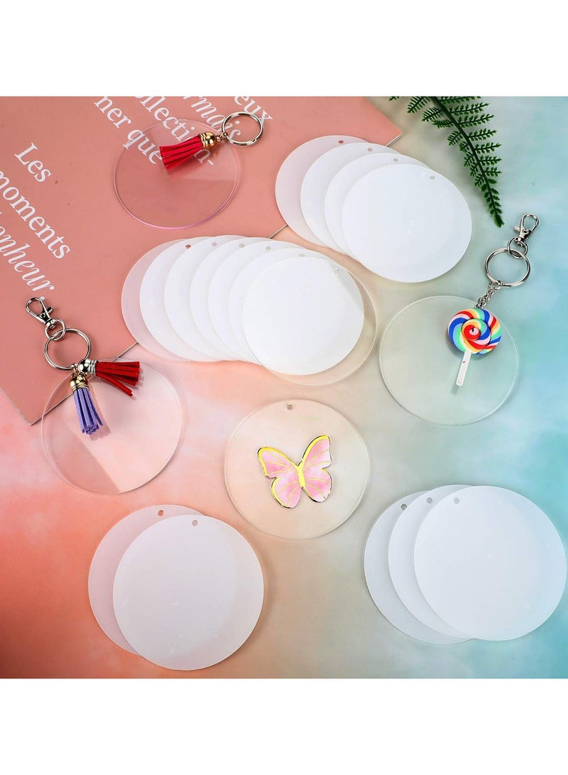 TPGP 3 Inch Acrylic Blanks Ornament Acrylic Keychain Blanks Clear Ornaments Clear Discs for Crafts(Circle with Hole, 50 Pieces) - Image 3