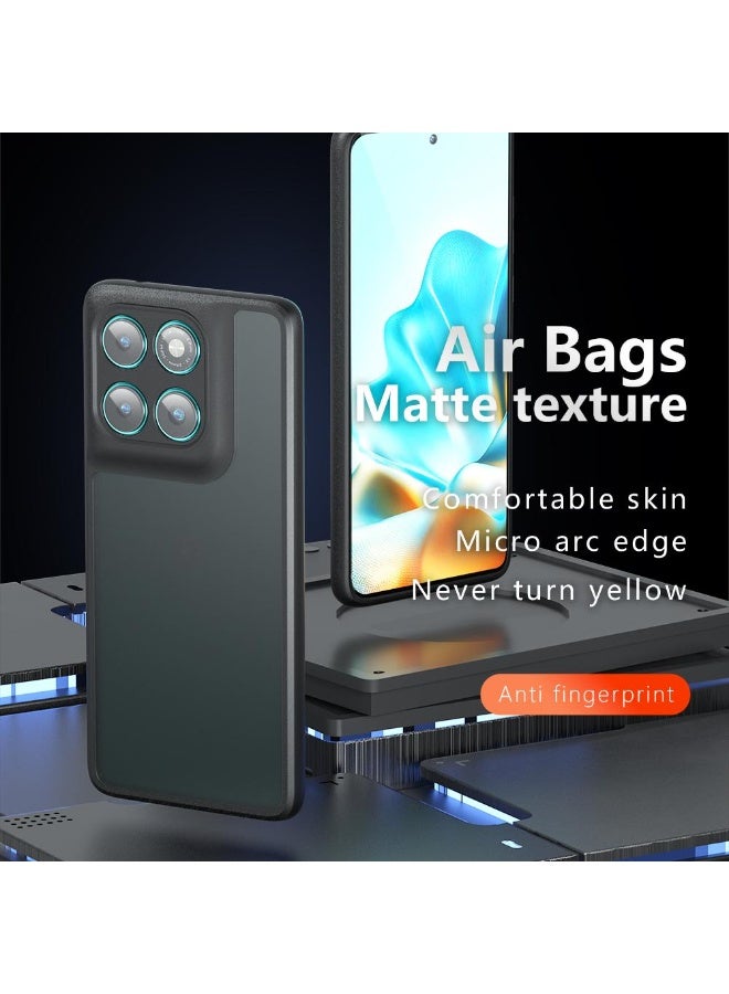 جراب حمايه اسود مط غير لامع ومقاوم للصدمات متوافق مع Moto EDGE 60 Pro (أسود ) - Image 2