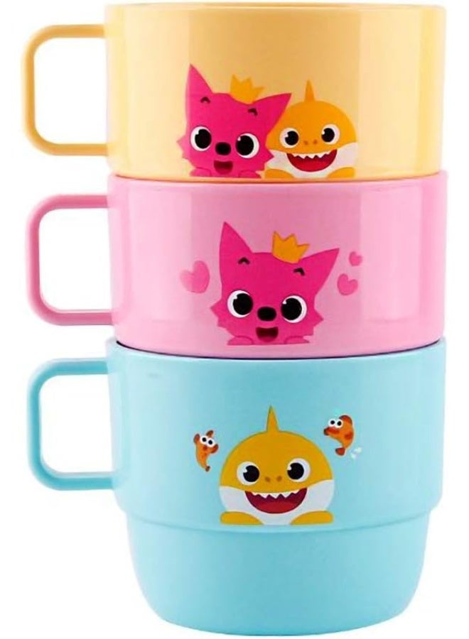 PINKFONG Cup with Handle-3P Family Plastic Cups (230ml) : 3pcs 1 Set - Image 1
