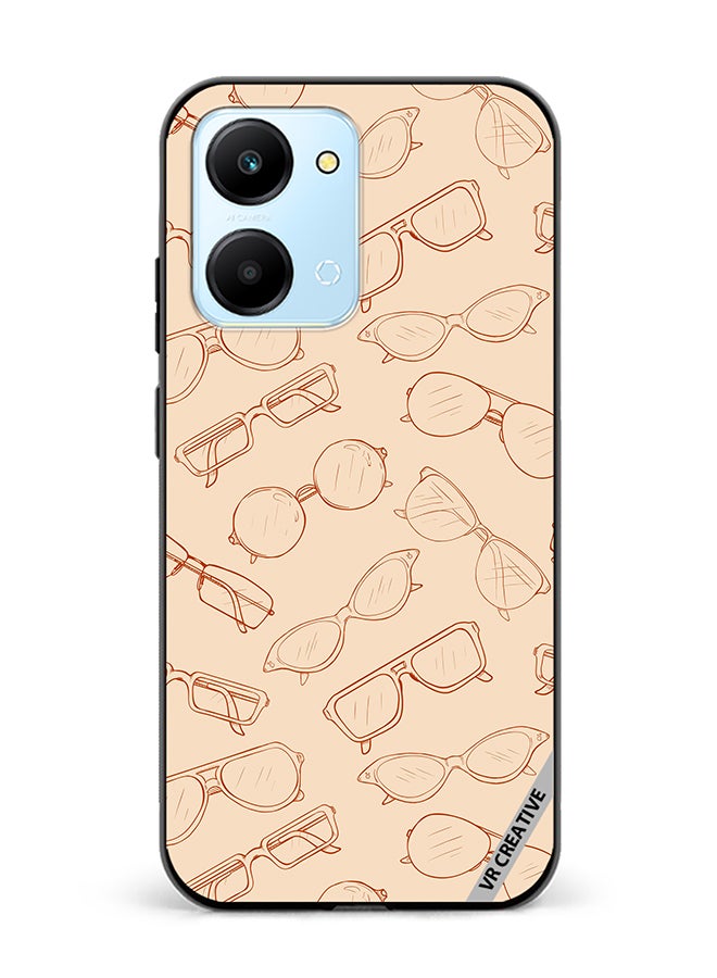 VR CREATIVE Protective Case Cover For Honor Play7T Sketch Eyeglasses Design Multicolour - Image 1