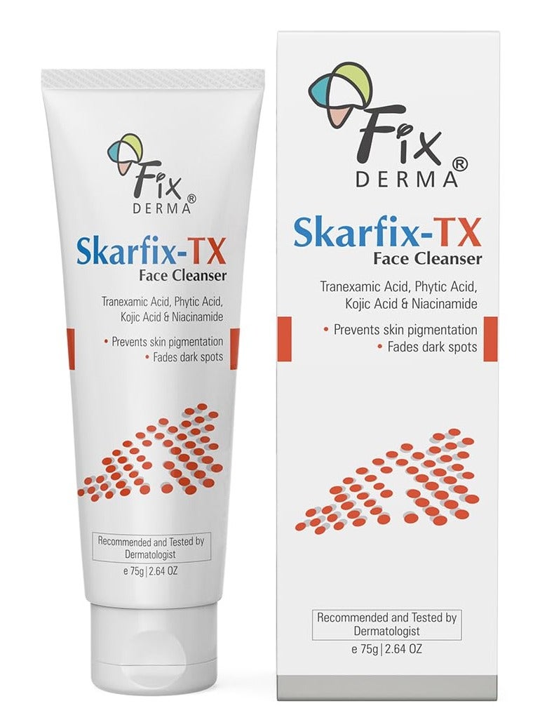 فيكسديرما سكارفيكس -TX غسول الوجه بحمض الترانيكساميك وحمض الكوجيك والنياسيناميد | حمض الكوجيك والتصبغات لجميع أنواع البشرة | غسول الوجه للنساء والرجال - 75 جم - Image 1