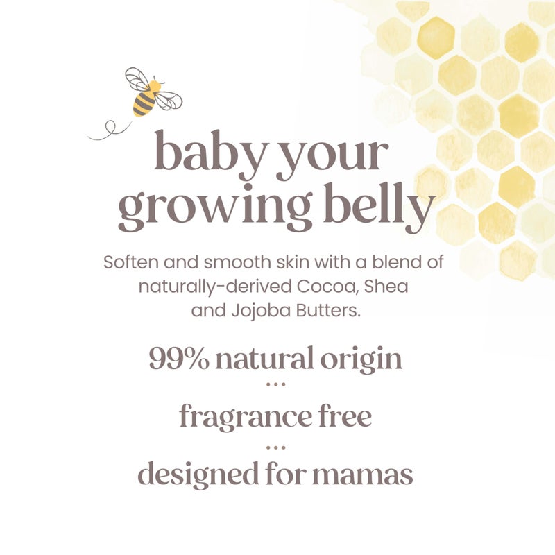 Burt's Bees Mama Belly Butter Stretch Mark Cream for Pregnancy Massages Body & Reduces Scar Appearance, Prenatal & Postnatal Tummy Skin Care, Shea Butter & Vitamin E Rich Formula, 6.5 Oz (Pack of 3) - Image 5