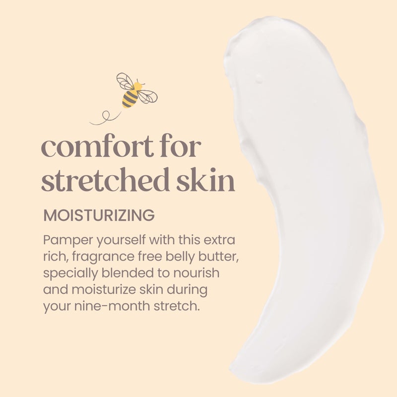 Burt's Bees Mama Belly Butter Stretch Mark Cream for Pregnancy Massages Body & Reduces Scar Appearance, Prenatal & Postnatal Tummy Skin Care, Shea Butter & Vitamin E Rich Formula, 6.5 Oz (Pack of 3) - Image 3