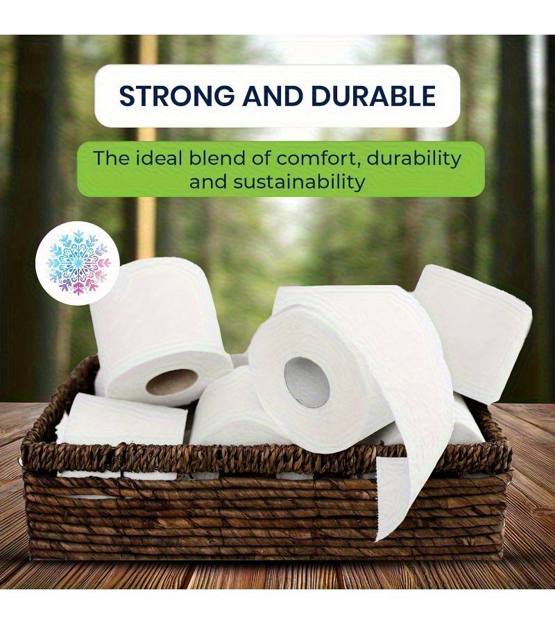 Natural Soft 5 Ply Toilet Paper 10 Rolls 3000 Total Sheets Virgin Pulp - Image 3