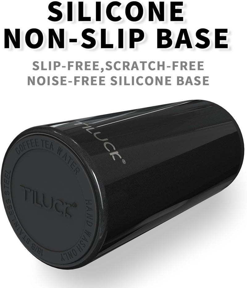 TILUCK Skinny Can Cooler for Slim Beer & Hard Seltzer, Stainless Steel, Doucle-Walled Stainless Steel Insulated Slim Cans, Standard 12 oz (Glitter Black) - Image 4