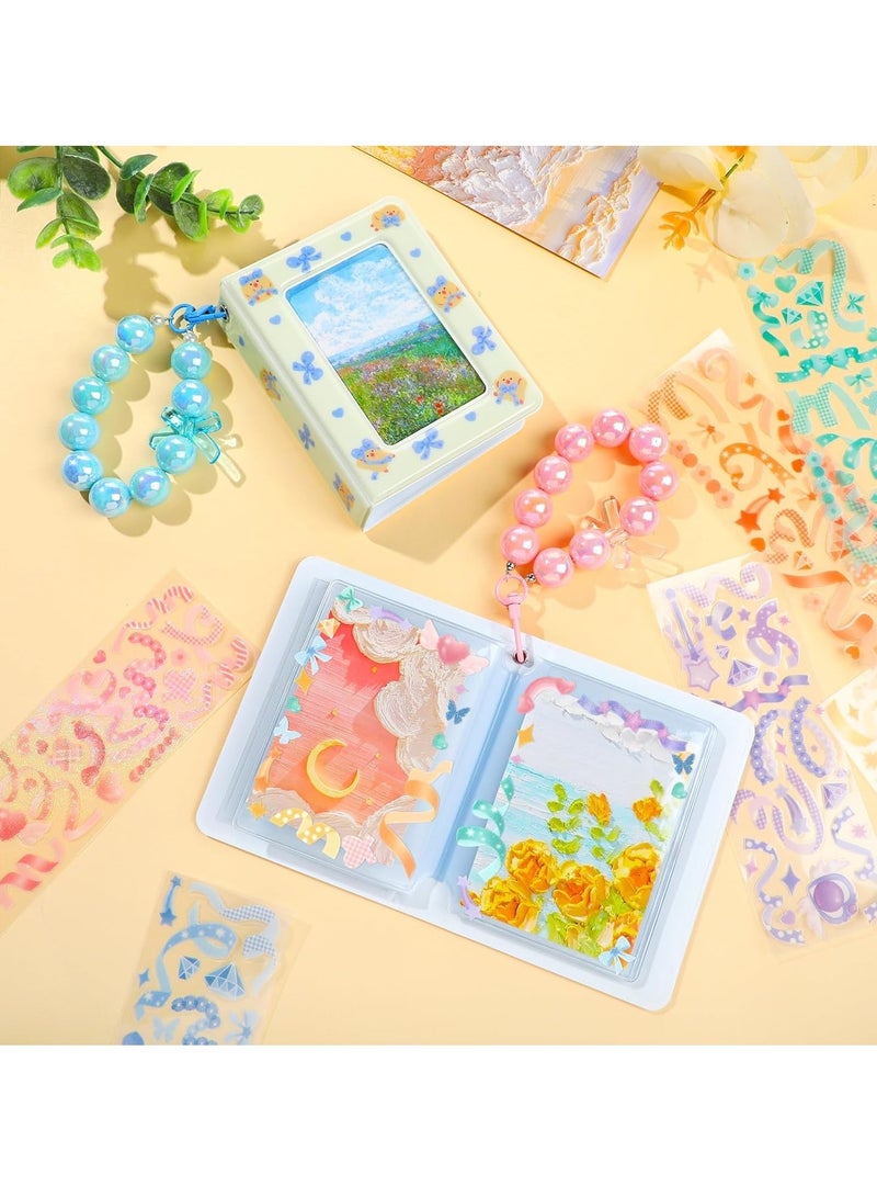 SYOSI مجموعة ألبوم صور ميني 2 قطعة 3 بوصة حامل بطاقة تصوير كيبوب كتاب مستطيل نافذة مجوفة خزانة بطاقة صورة مع أكمام واقية و قلادة رائعة و ملصقات لجمع الصور / البطاقات 40 جيب - Image 2