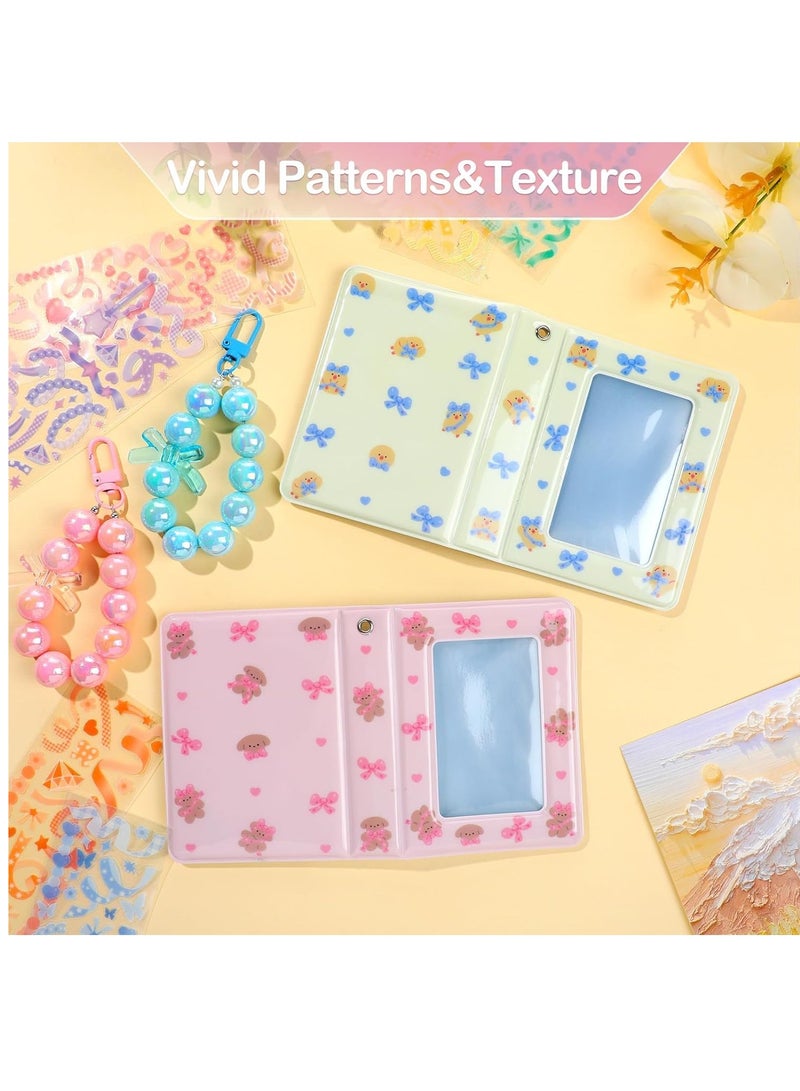 SYOSI مجموعة ألبوم صور ميني 2 قطعة 3 بوصة حامل بطاقة تصوير كيبوب كتاب مستطيل نافذة مجوفة خزانة بطاقة صورة مع أكمام واقية و قلادة رائعة و ملصقات لجمع الصور / البطاقات 40 جيب - Image 4