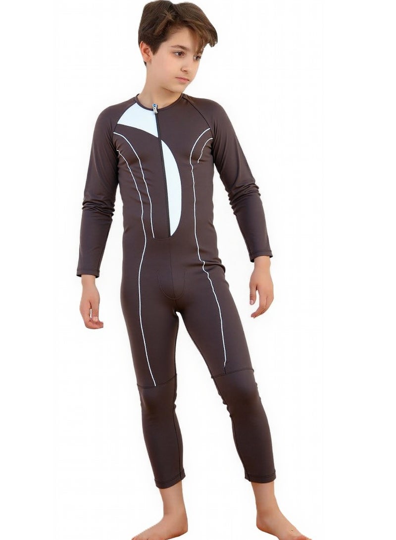 Generic Boys and girls sun protection swimsuit - one piece, long sleeves and long pants available in bright colors  - Image 3