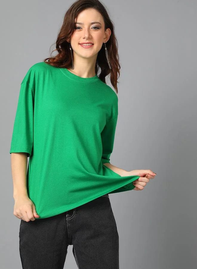 Kotty Oversized Round Neck Drop Shoulder T-Shirt