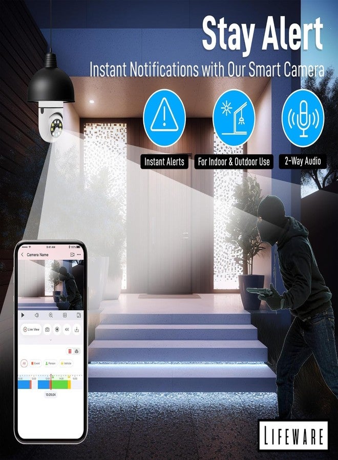 RJ Bulb Cam – Indoor Surveillance with Motion Detection, WiFi Streaming & Recording – 360° View, 2-Way Audio, Home Monitoring System for Pets & Babies - Image 5
