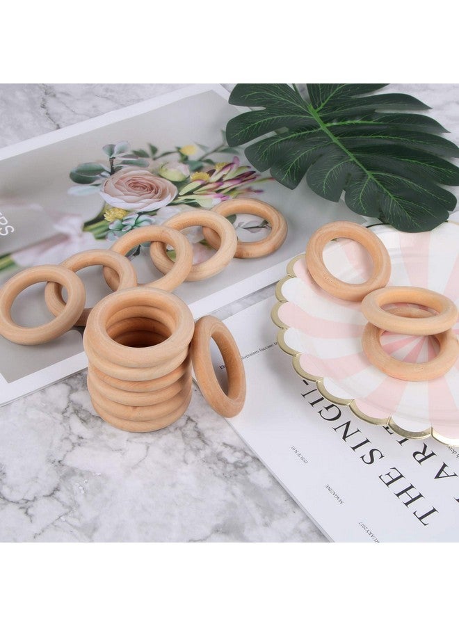 Augsun 15 Pcs Wooden Rings Macrame Wooden Rings Natural Unfinished Solid Wood Rings For Diy Craft Pendant Connectors Jewelry Making (55 Mm) - Image 4