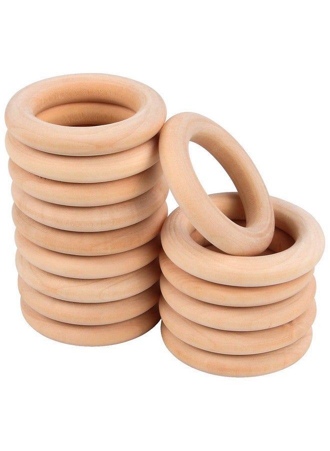 Augsun 15 Pcs Wooden Rings Macrame Wooden Rings Natural Unfinished Solid Wood Rings For Diy Craft Pendant Connectors Jewelry Making (55 Mm) - Image 1