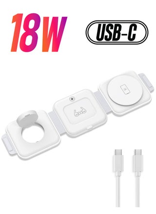 3 in 1 Wireless Charger, Foldable Magnetic Charger Station, 18W Fast Wireless Charging Pad, Compatible with iPhone 14/13/12/11, Samsung Galaxy, AirPods, Google Pixel - pzsku/ZA857CD6AA7F86BB5D084Z/45/_/1738266768/f2c7f30f-da5b-4e22-b12e-89e1493c4375