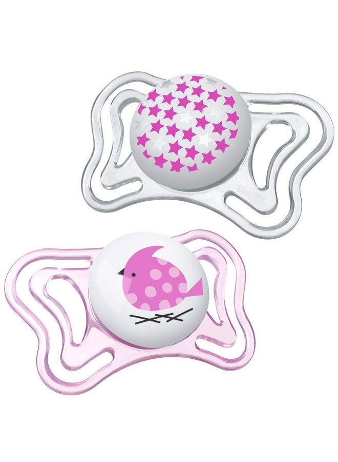 Chicco مصاصة Physioforma Light Day & Night بما في ذلك مصاصة مضيئة في الظلام للأطفال بعمر 06 أشهر حلمة تقويمية وردية خالية من مادة Bpa، تحتوي على قطعتين في علبة معقمة - Image 1