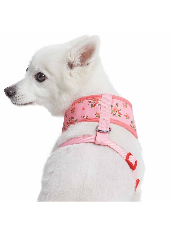 Blueberry Pet Blueberry Pet Soft & Comfy Spring Scent Inspired Floral Rose Baby Pink Dog Harness Vest, Chest Girth 19.5" - 26", Medium, Adjustable Harnesses for Dogs  - Image 4