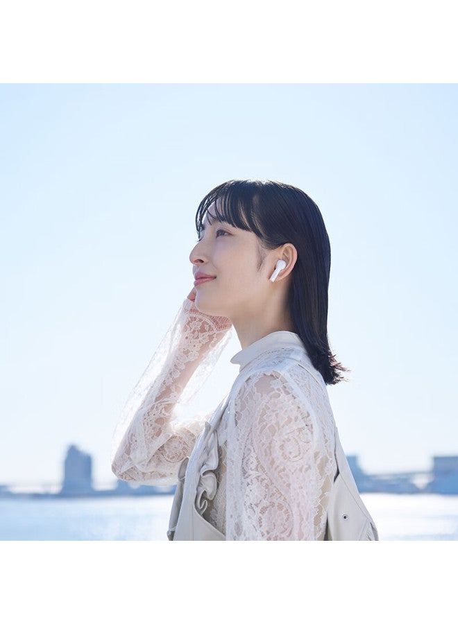 Denon (Denon) Ah-C500W True Wireless Bluetooth Earphones Half In-Ear Sports Bluetooth 5.3 High-Quality Call Earphones Long Battery Life White - Image 1