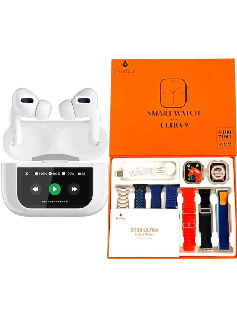 Toy Box - Series 8 ULTRA Smart Watch 2.20inch With A Full Screen Works With The Android And IOS System & ANC TWS Bluetooth 5.4 Wireless In-Ear Headset Ultra-Low Latency Music Bluetooth Earphones - Image 1