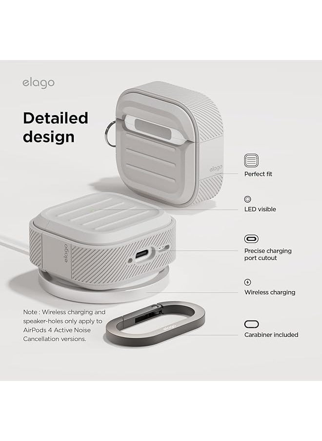 Elago - Armor Hang Compatible With Airpods 4 Case Cover 2024 With Carabiner Stone - Image 1
