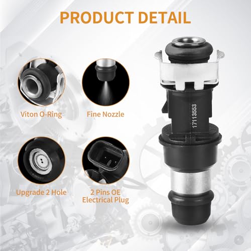 AISHAN 8PCS Fuel Injectors 2 Holes Compatible with Buick Rainier Cadillac Escalade Tahoe Avalanche Express Silverado 1500 Suburban GMC Sierra 1500 Yukon Savana Isuzu Replace 25317628 17113553 - Image 3