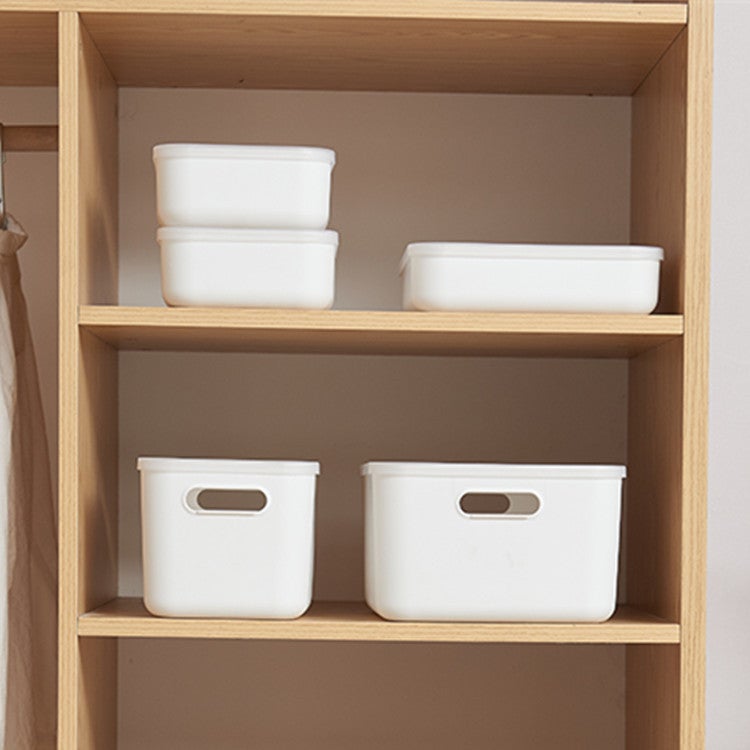 Large Transparent Cover Storage Box Five-Piece Set Desktop Storage Box Plastic Box Household Frost Mountain Miscellaneous Storage Box - Image 2