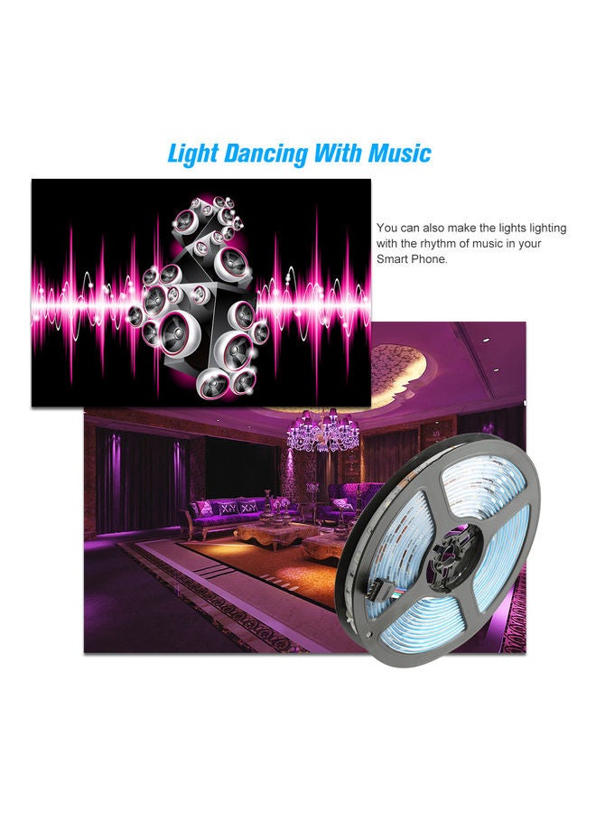 Pack Of 3 LED Strip Light With Remote Controller And Power Adapter Multicolour 5meter - Image 4