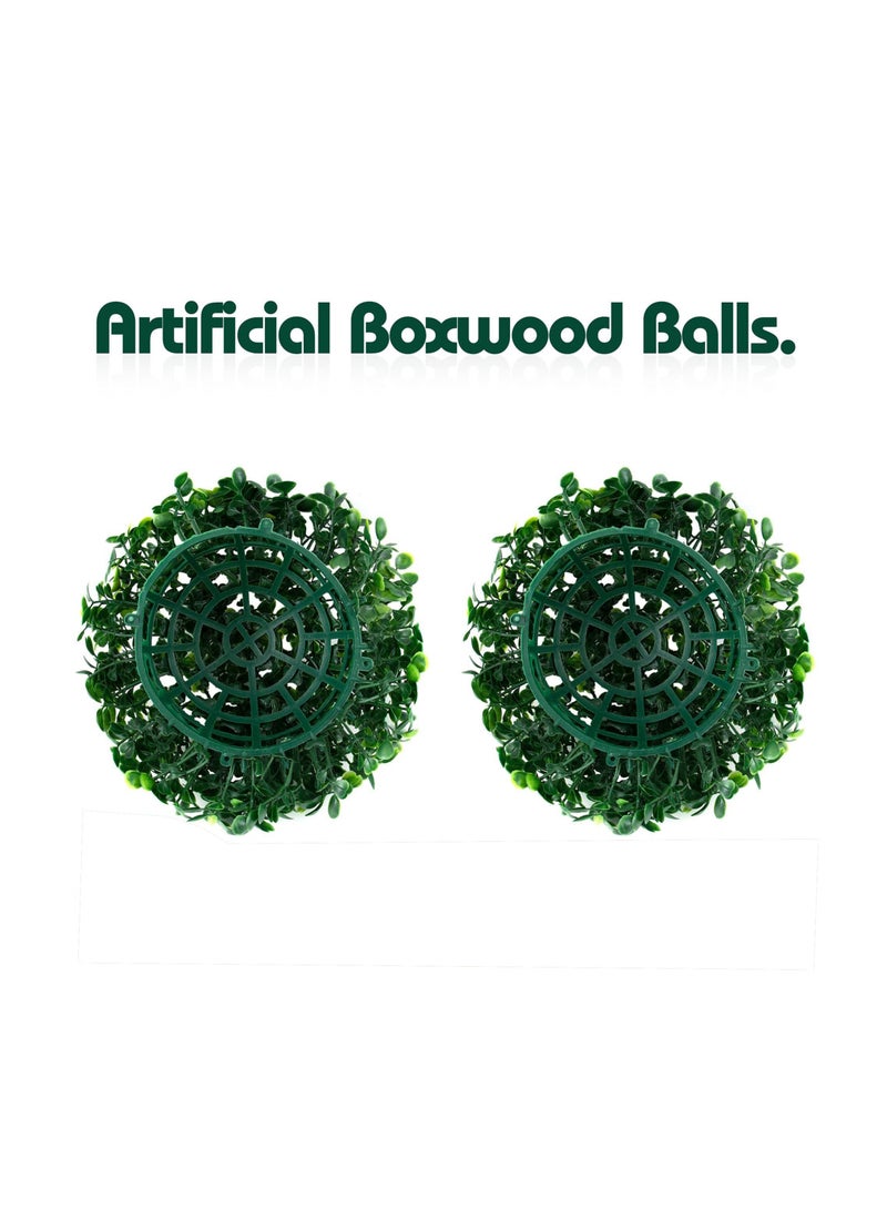 Artificial Boxwood Topiary Ball, 2 Pcs 20 CM Boxwood Plant Green Ball, for Table Decoration, Garden Wedding Decor