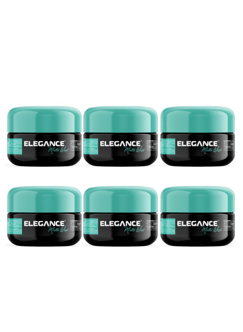 Elegance-E Series Matte Wax – 100ml – Pack of 6 | Firm Hold, Matte Finish, Residue-Free, Easy Washout & All Hair Types - Image 1