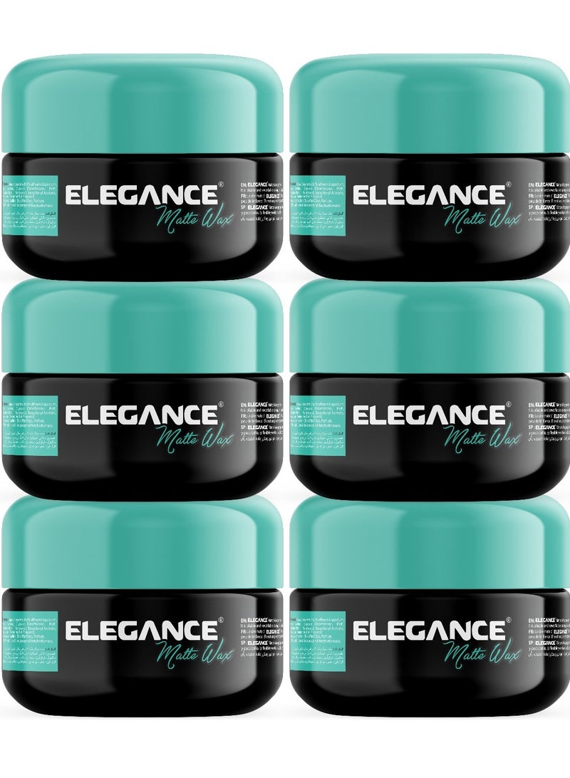 Elegance-E Series Matte Wax – 100ml – Pack of 6 | Firm Hold, Matte Finish, Residue-Free, Easy Washout & All Hair Types - Image 2