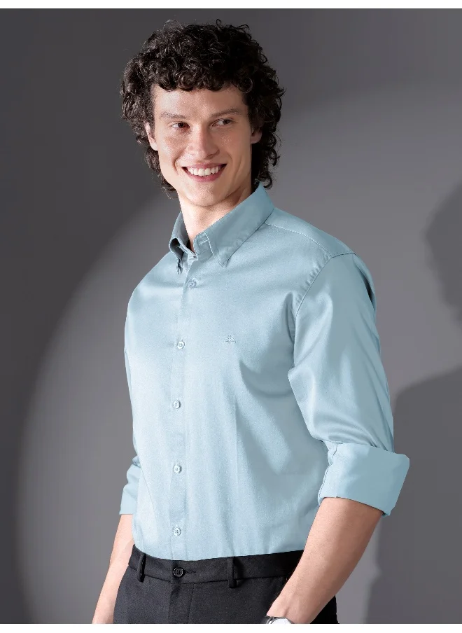 بيونغ Light Blue Satin Shirt