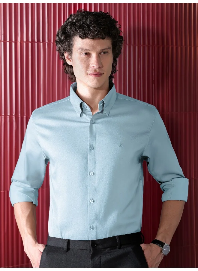 Beyoung Light Blue Satin Shirt