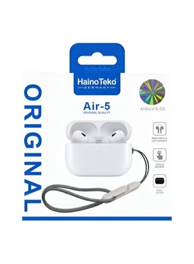 Haino teko air 5 Germany Wireless In-Ear Bluetooth For iPhones And Androids White, Haino Teko Air 5 Wireless Earphone - Image 3
