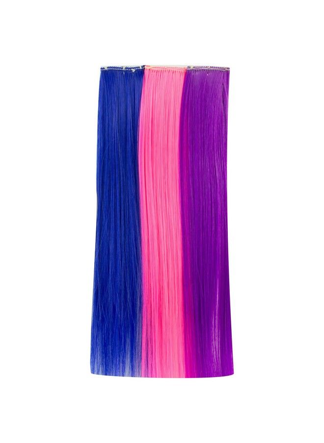 Sophia's Doll Clip In Hair Pieces Set Of 3 With Hot Pink Blue And Purple Straight Hair Clips ; 18 Inch Doll Hair Care Accessory Set Of 3 Hair Clips - Image 2
