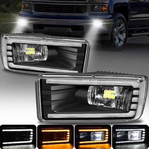 OKSIWA LED Fog Lights Assembly with DRL Turn Signal for Chevy Silverado Suburban Tahoe 20072015 Avalanche 20072013 Fits GMC Yukon 20152016 WaterproofInclude DRL Wiring Harness - Image 1